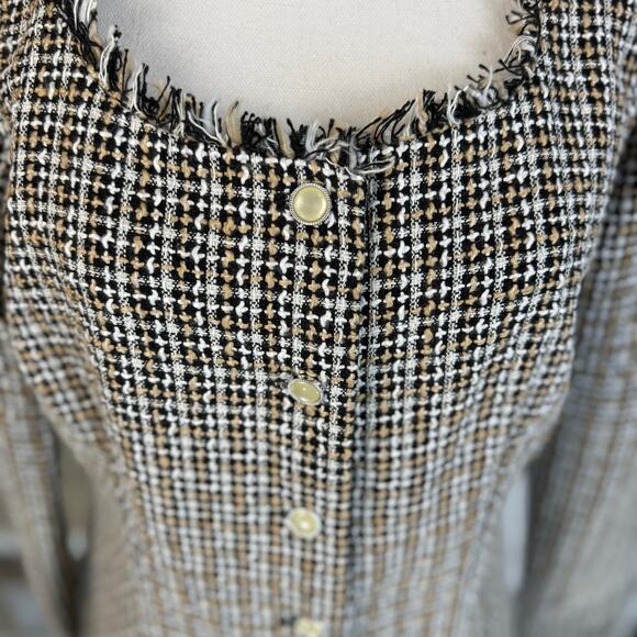 Melonie women’s sz. 10 black white silver thread tweed dress career office #3738 - Picture 4 of 10